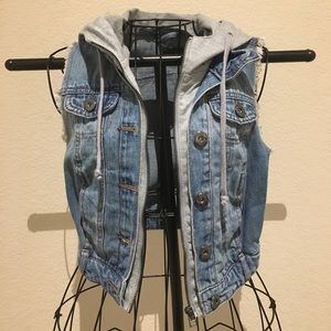 Hooded Jean Vest